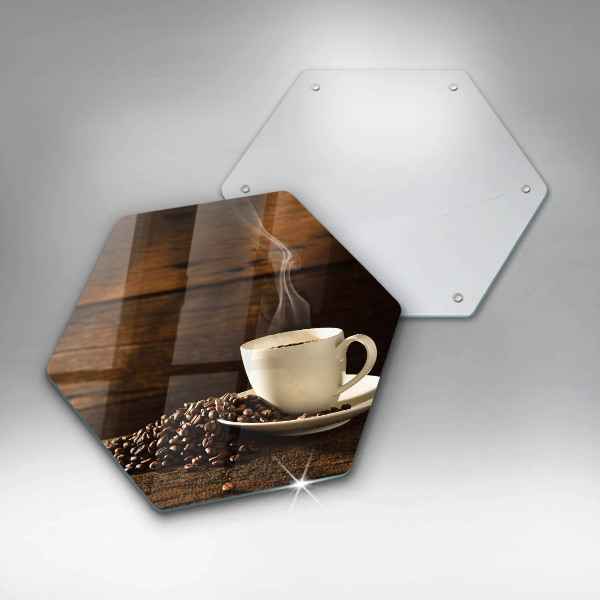 Tabla de cortar de vidrio Taza de café de madera