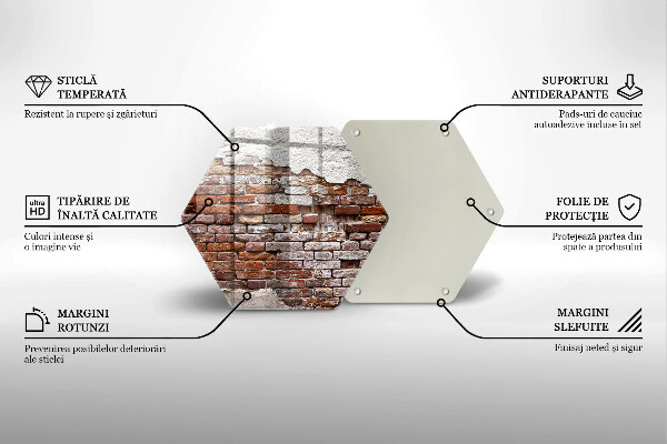 Tabla de cortar de vidrio Viejo muro de ladrillo y hormigón