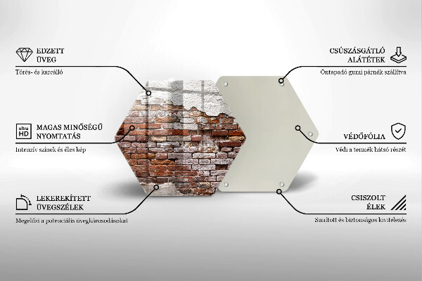 Tabla de cortar de vidrio Viejo muro de ladrillo y hormigón