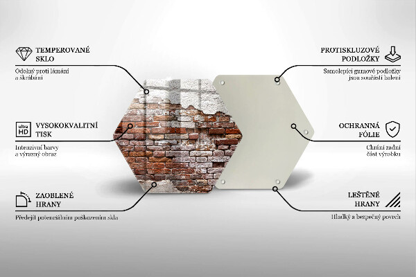 Tabla de cortar de vidrio Viejo muro de ladrillo y hormigón
