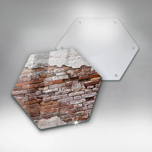 Tabla de cortar de vidrio Viejo muro de ladrillo y hormigón