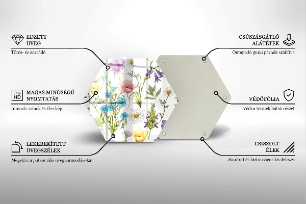 Tabla de cortar de vidrio Ilustración de flores