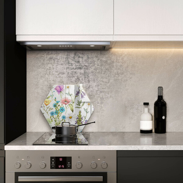 Tabla de cortar de vidrio Ilustración de flores