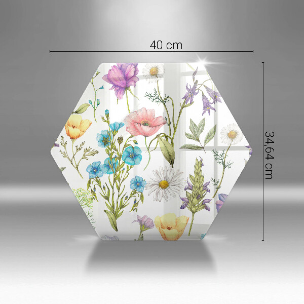 Tabla de cortar de vidrio Ilustración de flores