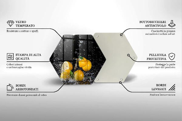 Tabla de cortar de vidrio Fruta jugosa de limón