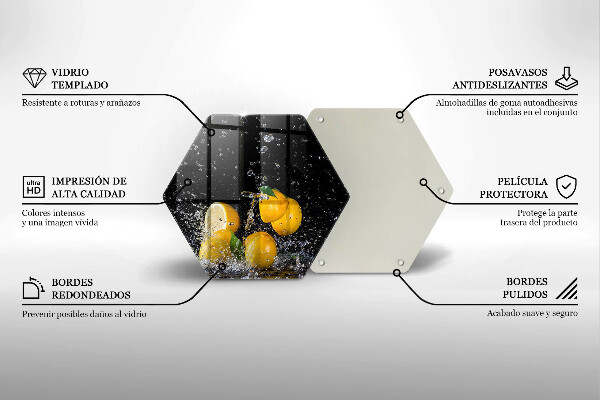Tabla de cortar de vidrio Fruta jugosa de limón