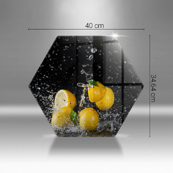 Tabla de cortar de vidrio Fruta jugosa de limón