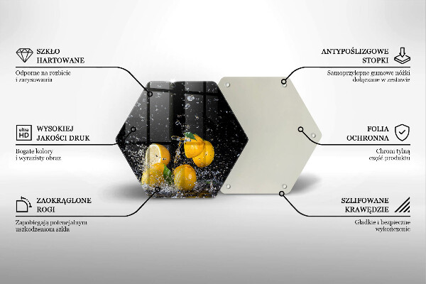 Tabla de cortar de vidrio Fruta jugosa de limón