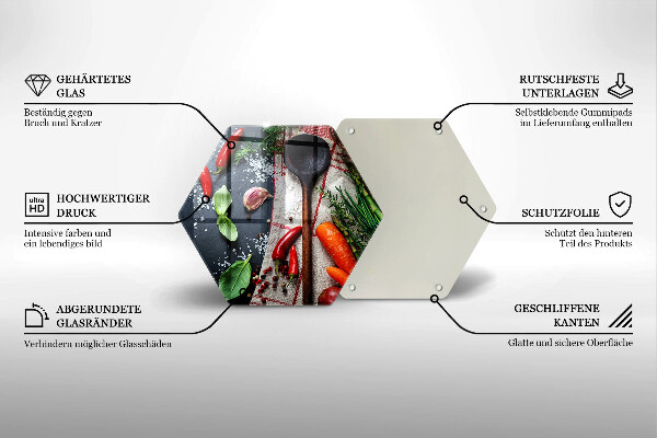 Tabla de cortar de vidrio Comida de cocina