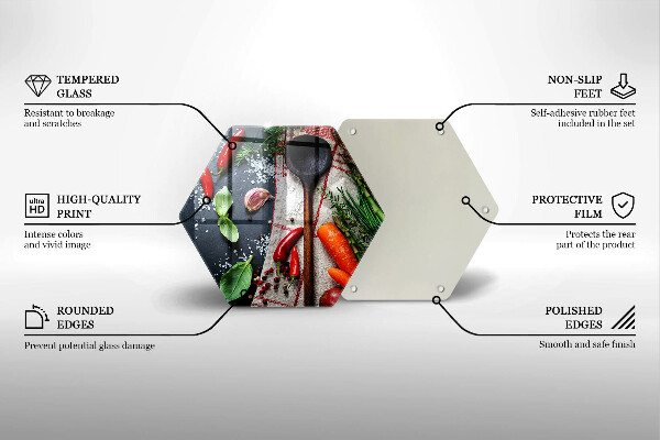 Tabla de cortar de vidrio Comida de cocina