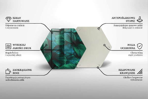 Tabla de cortar de vidrio Hojas de la selva