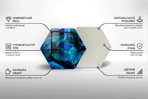 Tabla de cortar de vidrio Hojas de vegetación de la selva