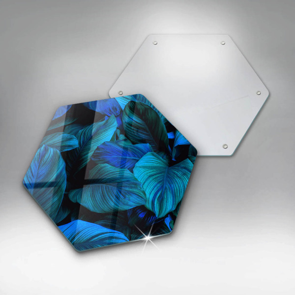 Tabla de cortar de vidrio Hojas de vegetación de la selva