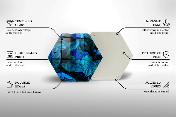 Tabla de cortar de vidrio Hojas de vegetación de la selva