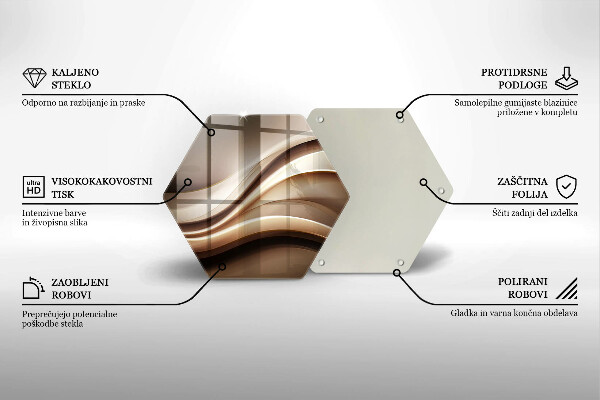 Tabla de cortar de vidrio Líneas suaves de abstracción
