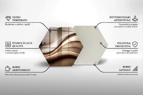 Tabla de cortar de vidrio Líneas suaves de abstracción