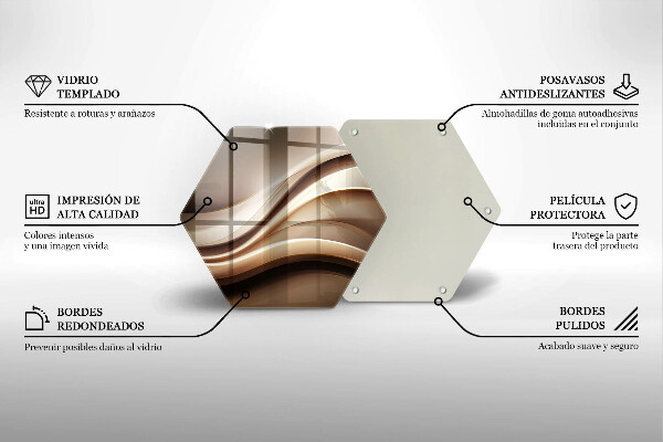 Tabla de cortar de vidrio Líneas suaves de abstracción