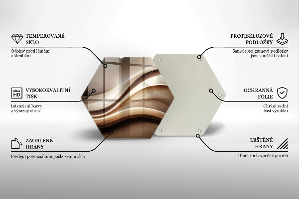 Tabla de cortar de vidrio Líneas suaves de abstracción
