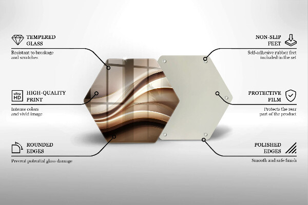 Tabla de cortar de vidrio Líneas suaves de abstracción