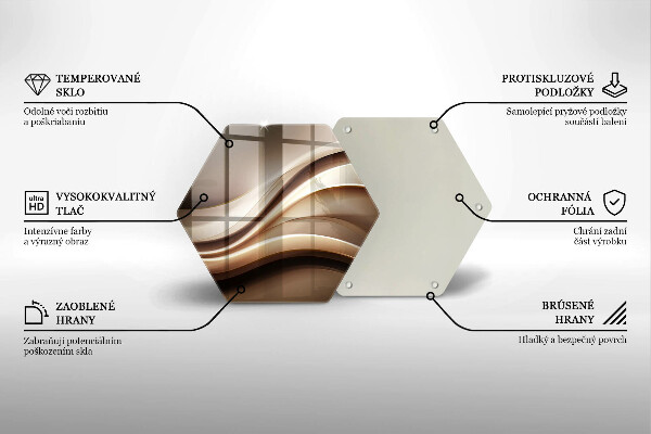 Tabla de cortar de vidrio Líneas suaves de abstracción