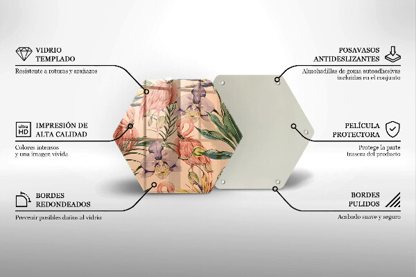 Tabla de cortar de vidrio Ilustración de flamencos