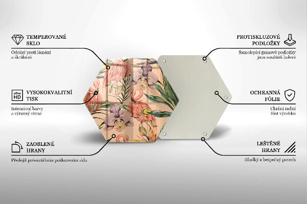 Tabla de cortar de vidrio Ilustración de flamencos