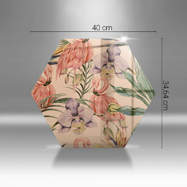 Tabla de cortar de vidrio Ilustración de flamencos