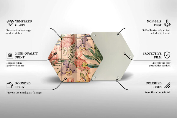 Tabla de cortar de vidrio Ilustración de flamencos
