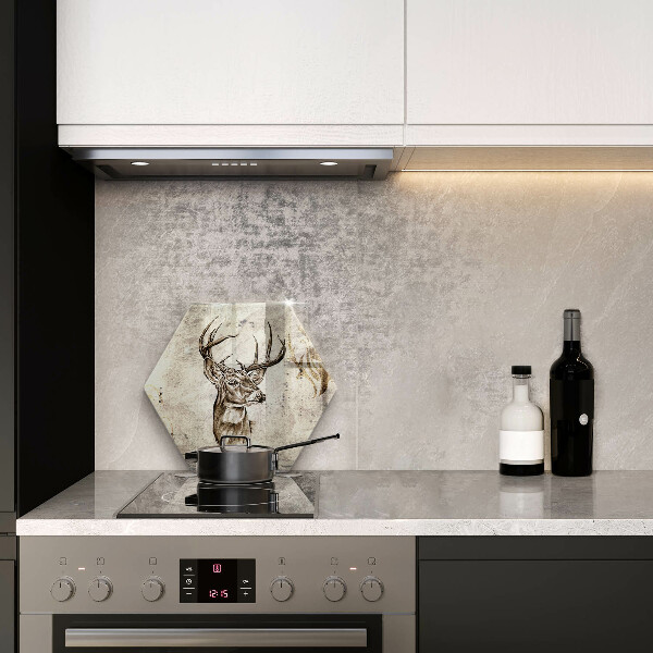 Tabla de cortar de vidrio Ilustración de animales ciervos