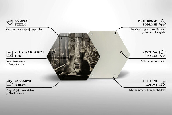 Tabla de cortar de vidrio Ventana y ciudad de gatos