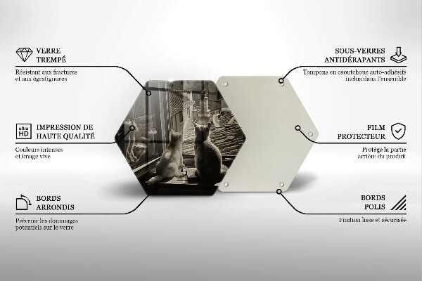 Tabla de cortar de vidrio Ventana y ciudad de gatos