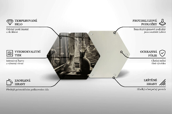 Tabla de cortar de vidrio Ventana y ciudad de gatos