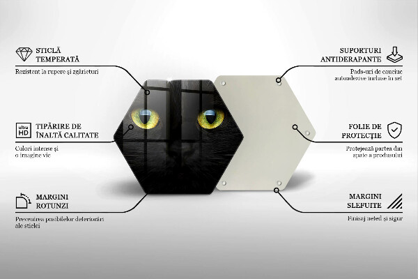 Tabla de cortar de vidrio Ojos de gato animales