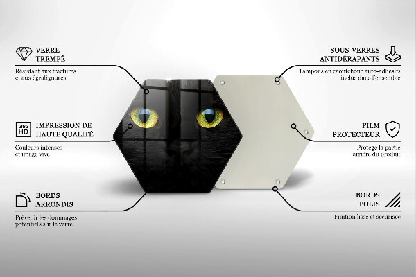 Tabla de cortar de vidrio Ojos de gato animales