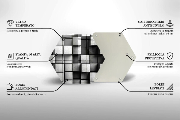 Tabla de cortar de vidrio Cuadrados abstractos 3d