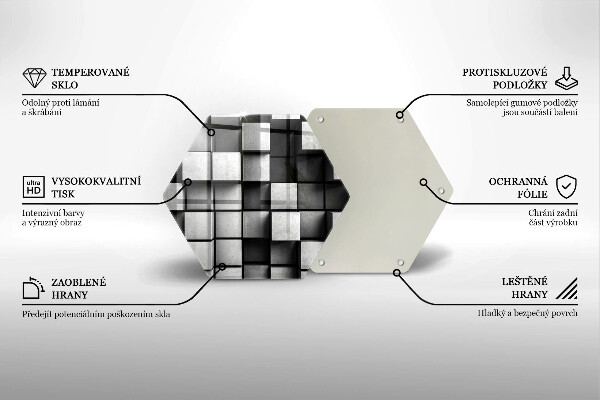 Tabla de cortar de vidrio Cuadrados abstractos 3d