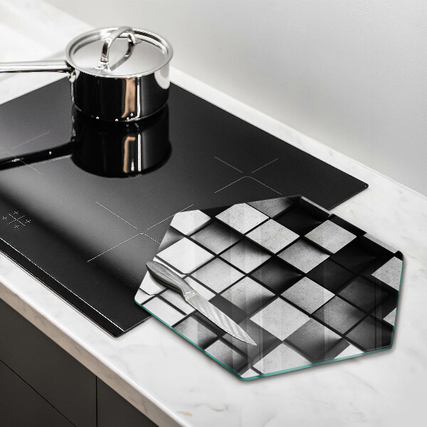 Tabla de cortar de vidrio Cuadrados abstractos 3d