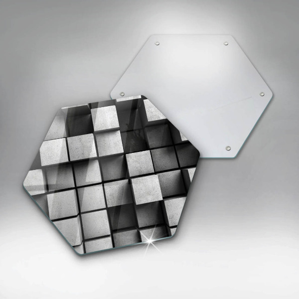 Tabla de cortar de vidrio Cuadrados abstractos 3d