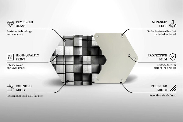 Tabla de cortar de vidrio Cuadrados abstractos 3d