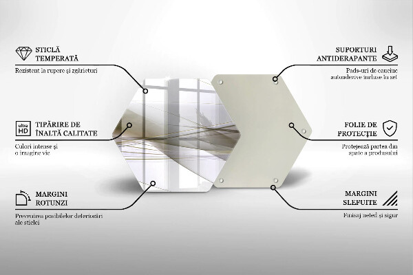 Tabla de cortar de vidrio Diseño de líneas abstractas