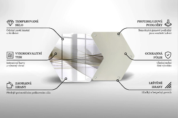 Tabla de cortar de vidrio Diseño de líneas abstractas