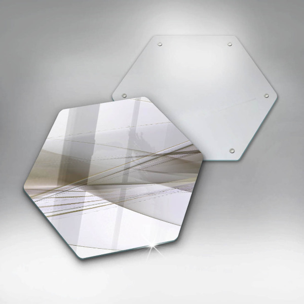 Tabla de cortar de vidrio Diseño de líneas abstractas