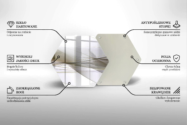 Tabla de cortar de vidrio Diseño de líneas abstractas