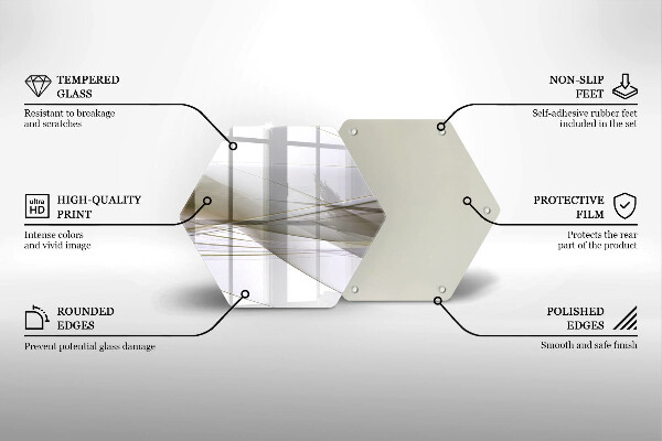 Tabla de cortar de vidrio Diseño de líneas abstractas