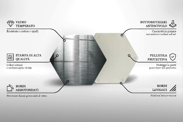 Tabla de cortar de vidrio Textura metálica