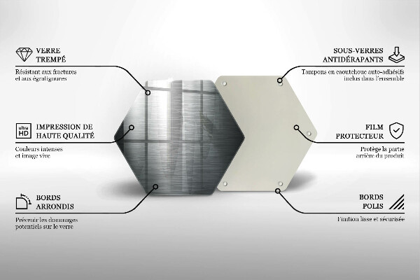 Tabla de cortar de vidrio Textura metálica