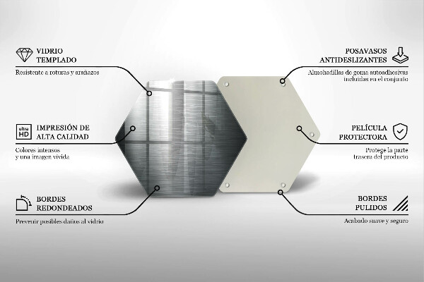 Tabla de cortar de vidrio Textura metálica