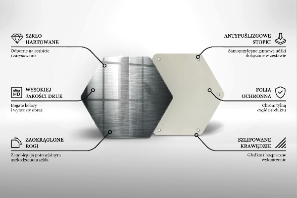 Tabla de cortar de vidrio Textura metálica