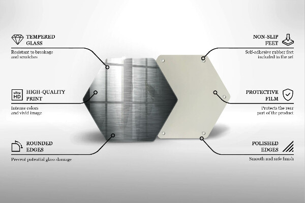 Tabla de cortar de vidrio Textura metálica