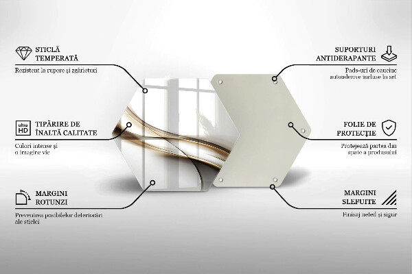 Tabla de cortar de vidrio Abstracción de líneas suaves